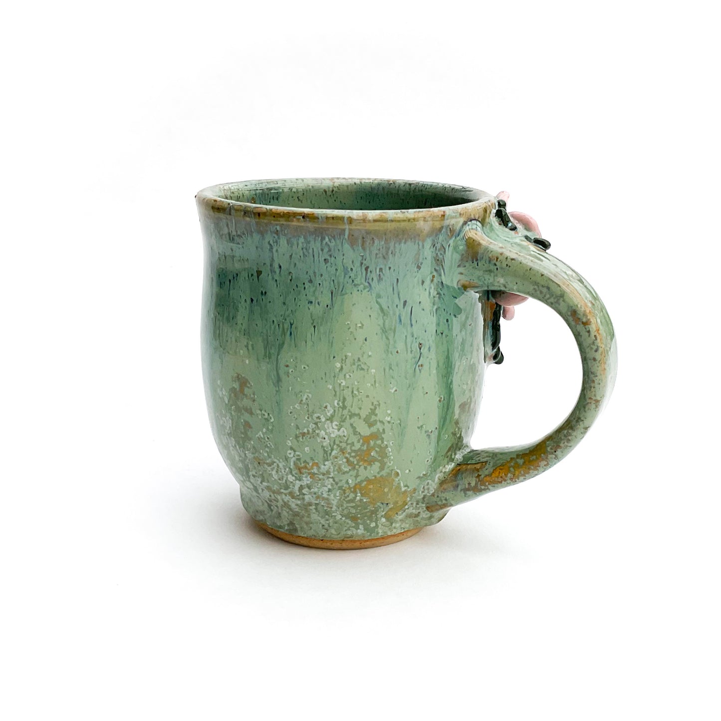 Wild Geranium Hand Sculpted Stoneware Mug 9 oz