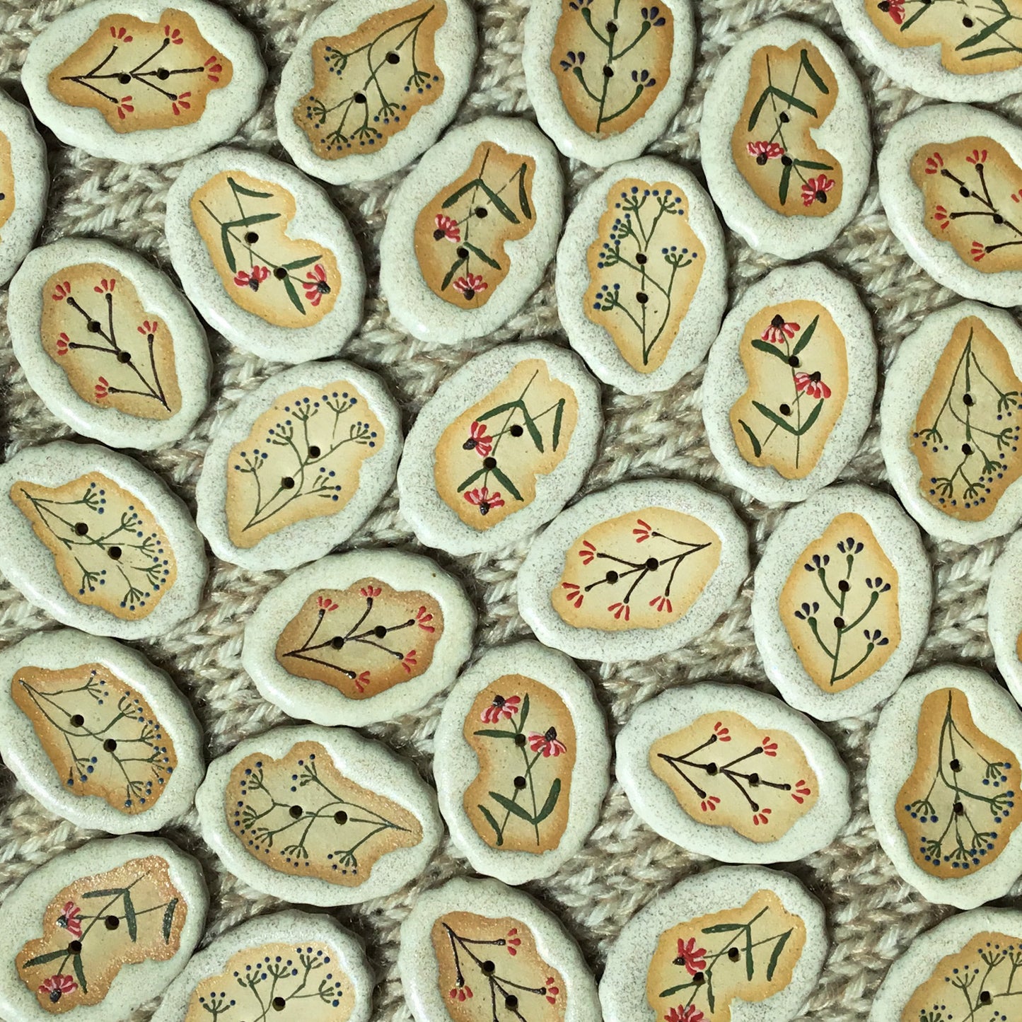 Stone Flowers - Stoneware Statement Buttons