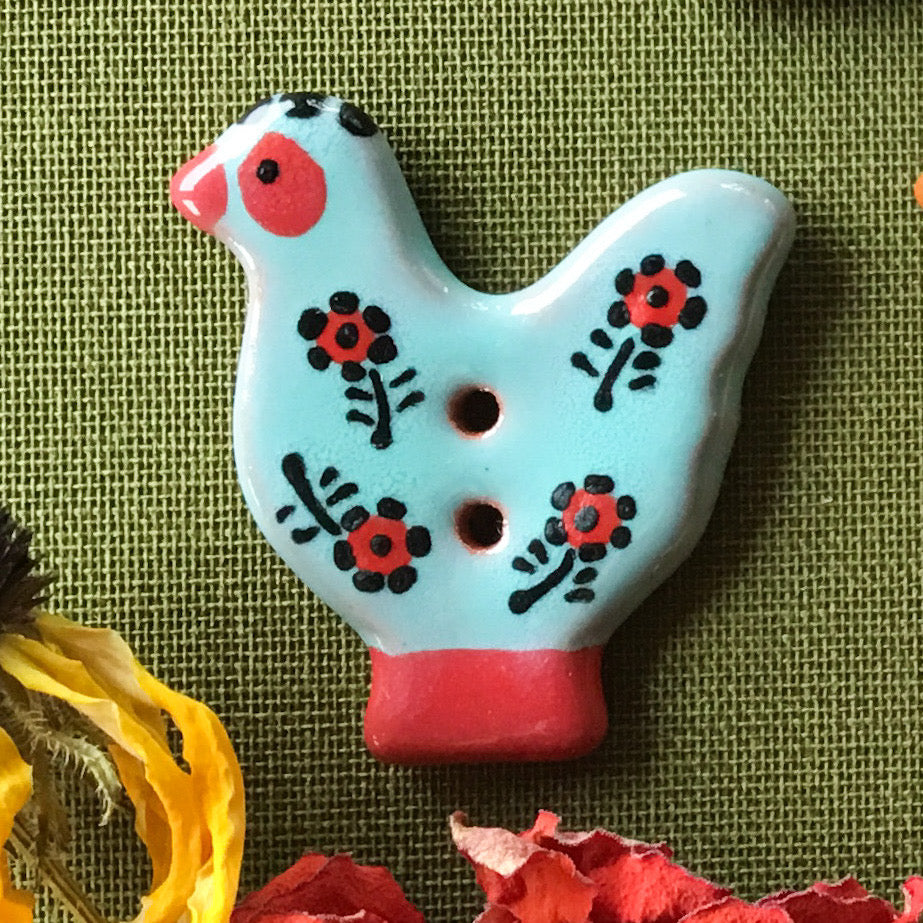 Sitting Pretty Hens Button Collection  1-1/4"