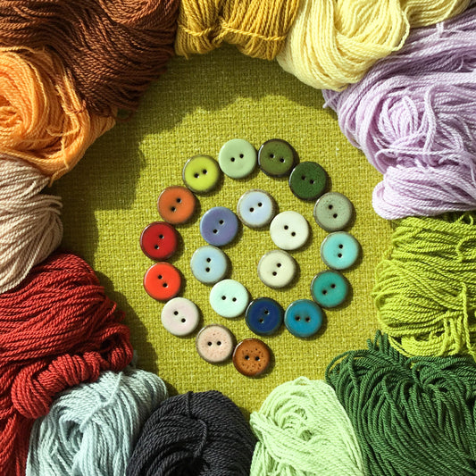 Assorted Colors GLOSSY Black Clay Buttons  1"