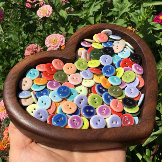 Assorted Colors GLOSSY Porcelain Buttons  1/2"