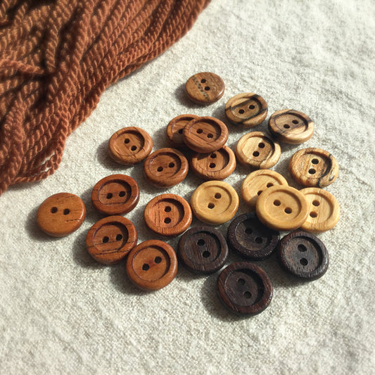 Mixed Hardwood Inset Buttons 1/2"