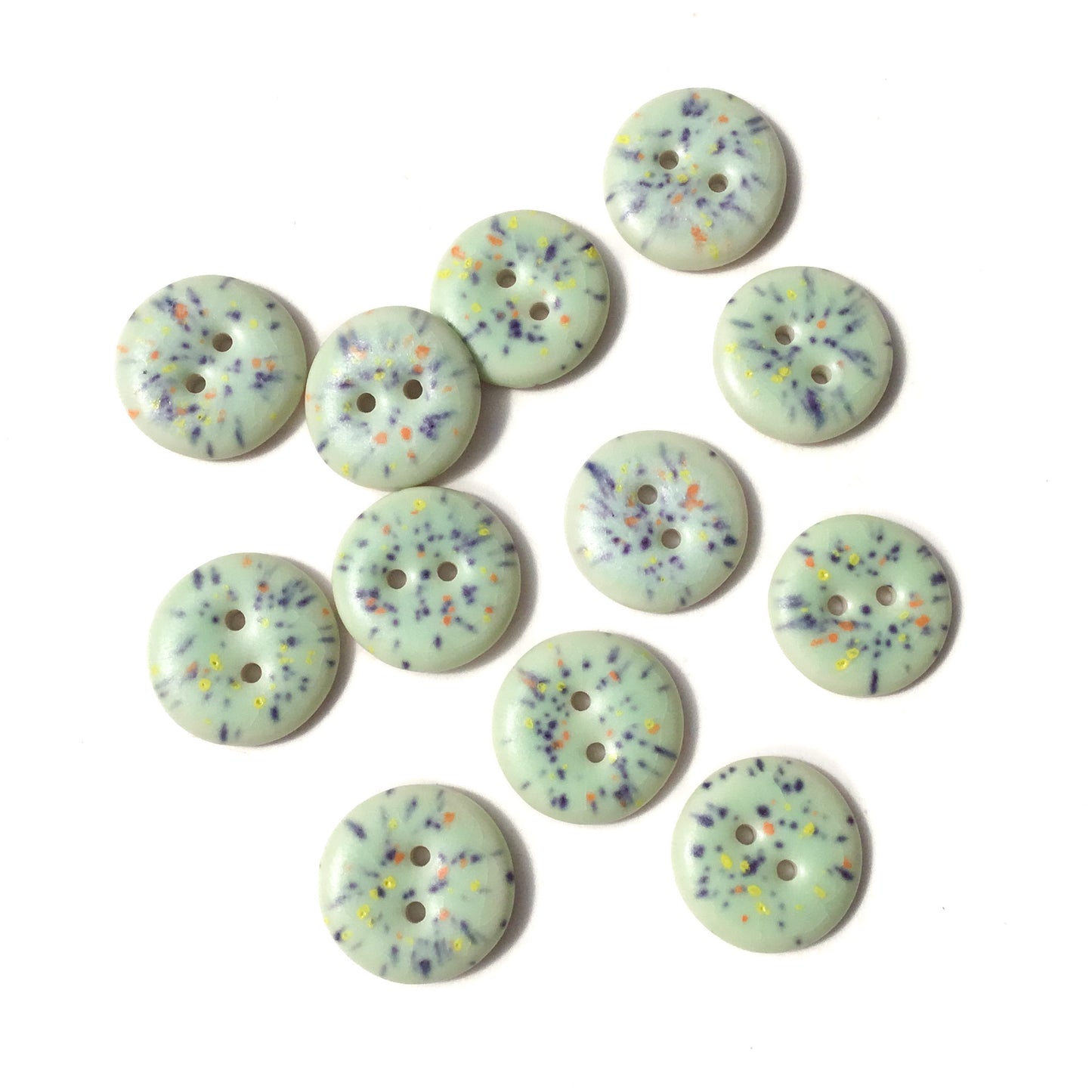 Speckled Mint - Matte Porcelain Buttons