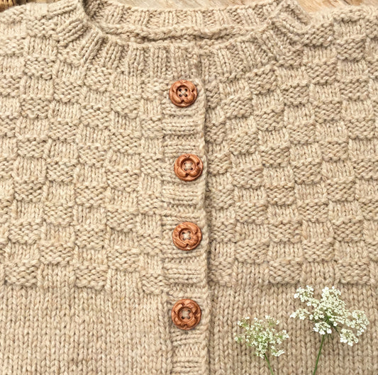 ‘Forest Flowers’ Cherry Wood Buttons  3/4”