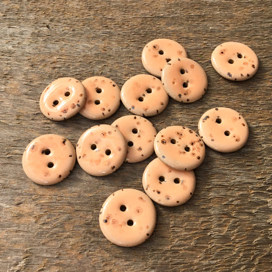 Peach Fleck Stoneware Buttons - 3/4"