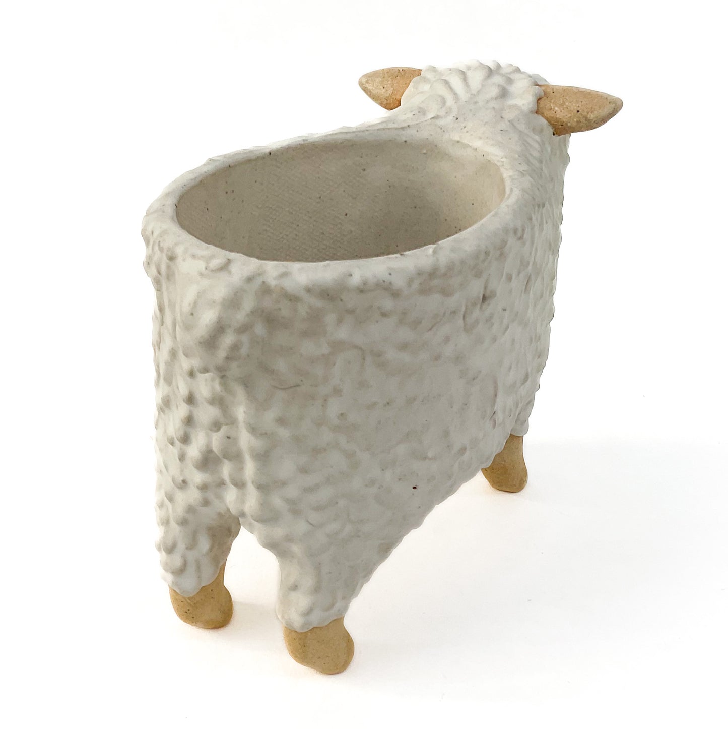 Stoneware Sheep Pot - Ceramic Sheep Planter