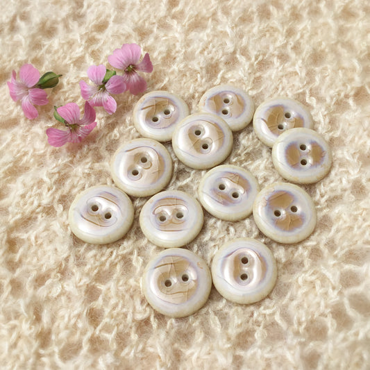 Rose Gold Crystalline Porcelain Button  7/8"