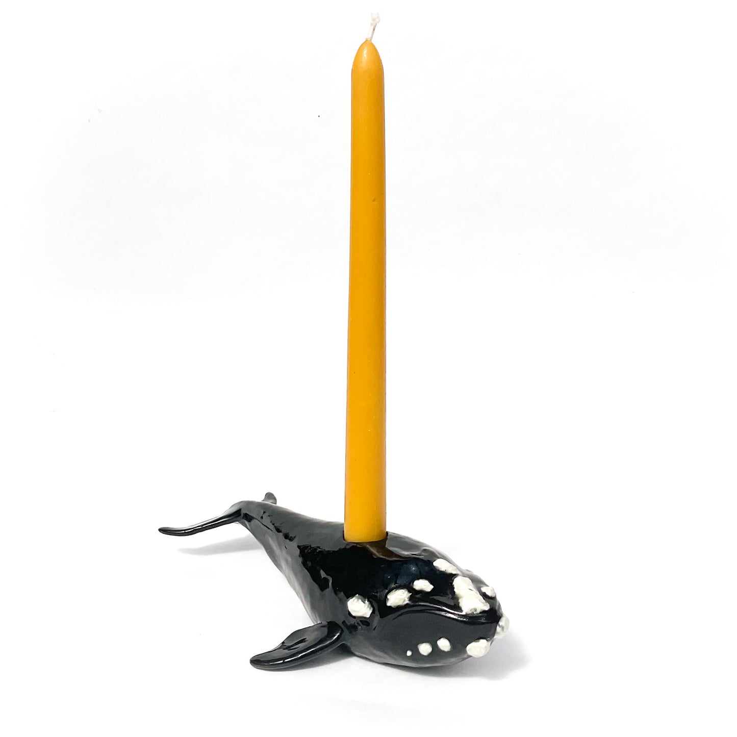 North Atlantic Right Whale Ceramic Candlestick Holder