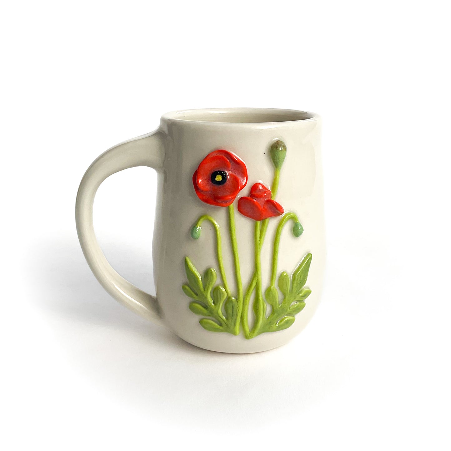 Poppy Hand Sculpted Porcelain Mug 10 oz