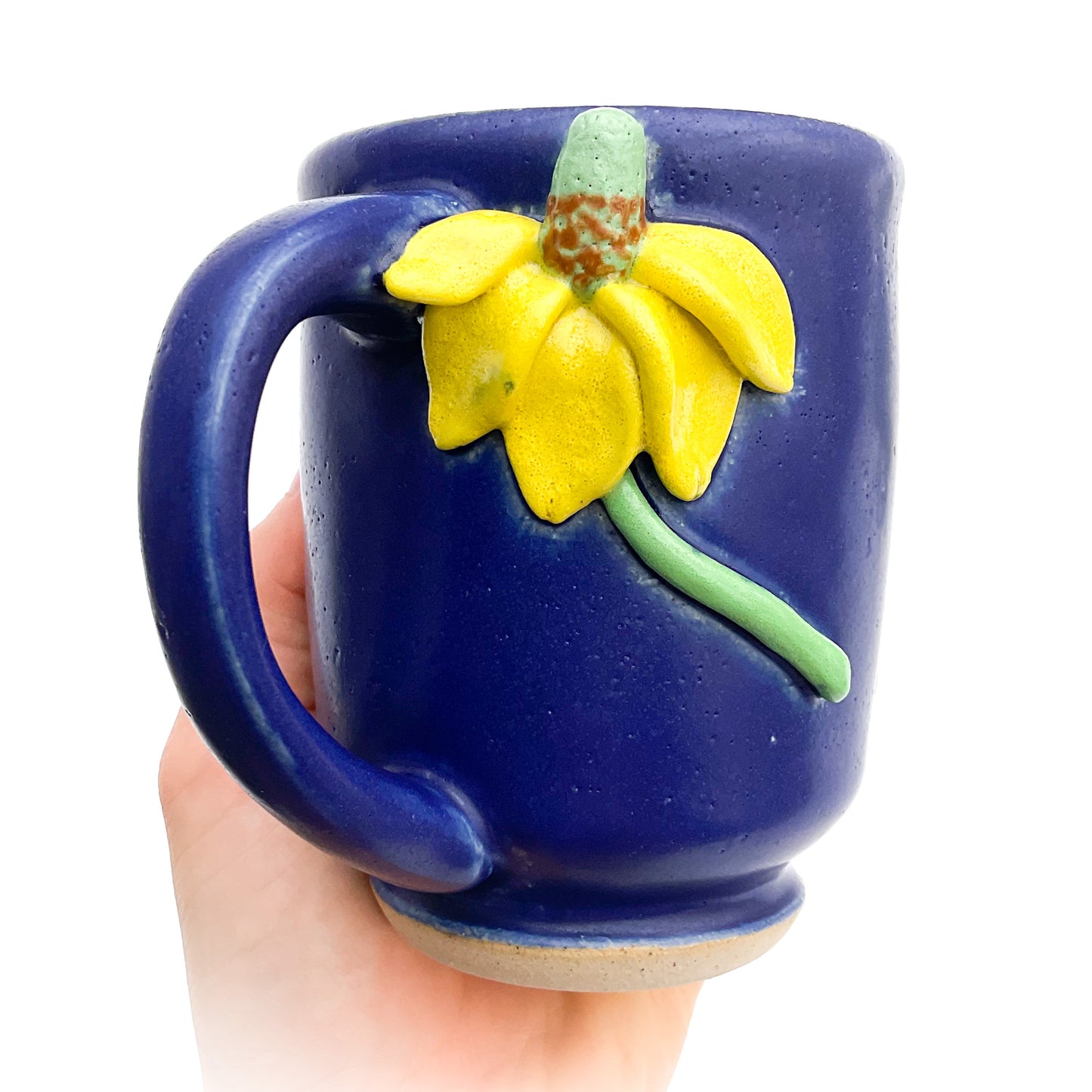 Prairie Coneflower Hand Sculpted Stoneware Mug 11 oz