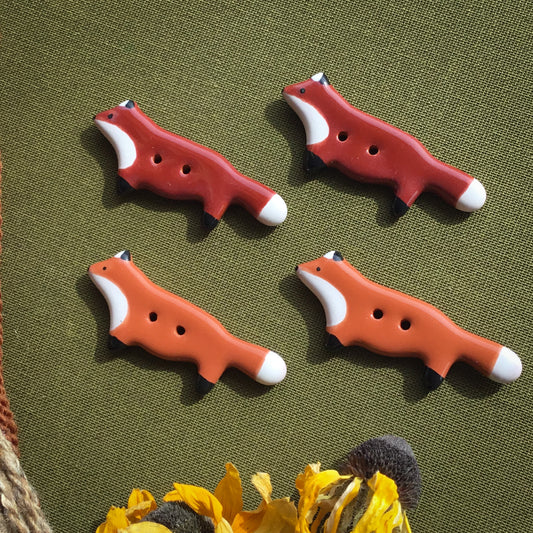 Fox Buttons  3/4" x 1-3/4"