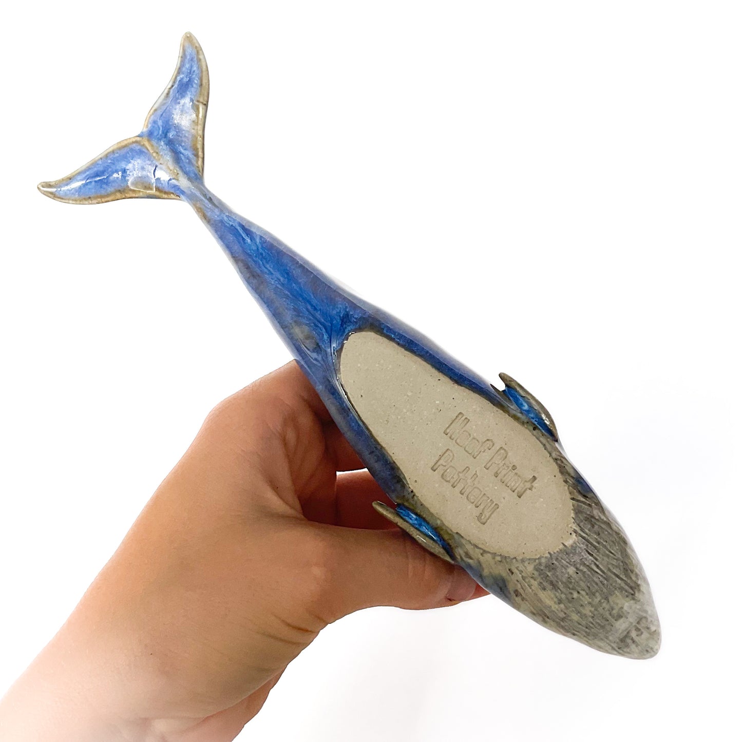 Blue Whale Ceramic Candlestick Holder