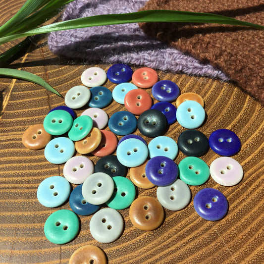 Assorted Colors MATTE Porcelain Buttons  1/2"