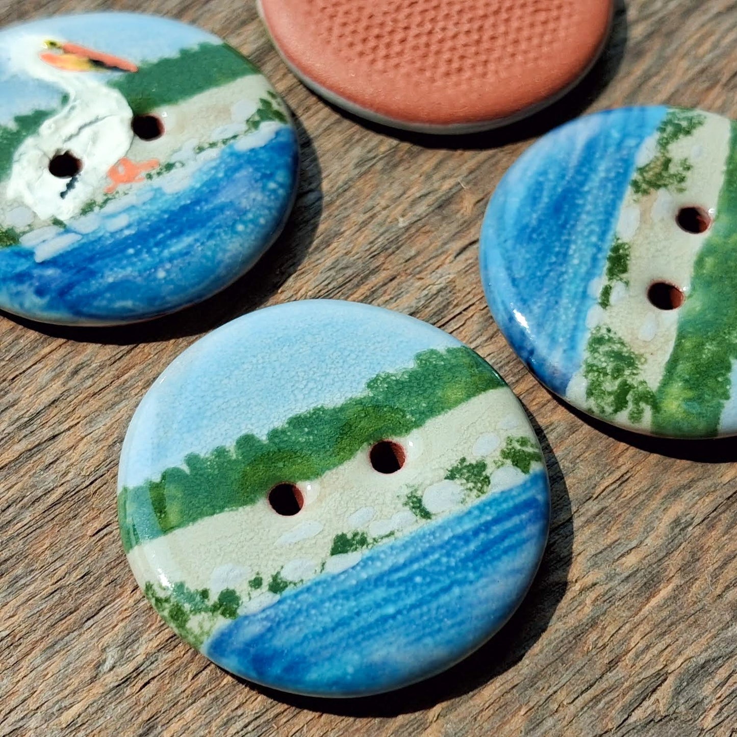 ‘Coastline Pelican’ 1-1/16” one-of-a-kind 4-pack