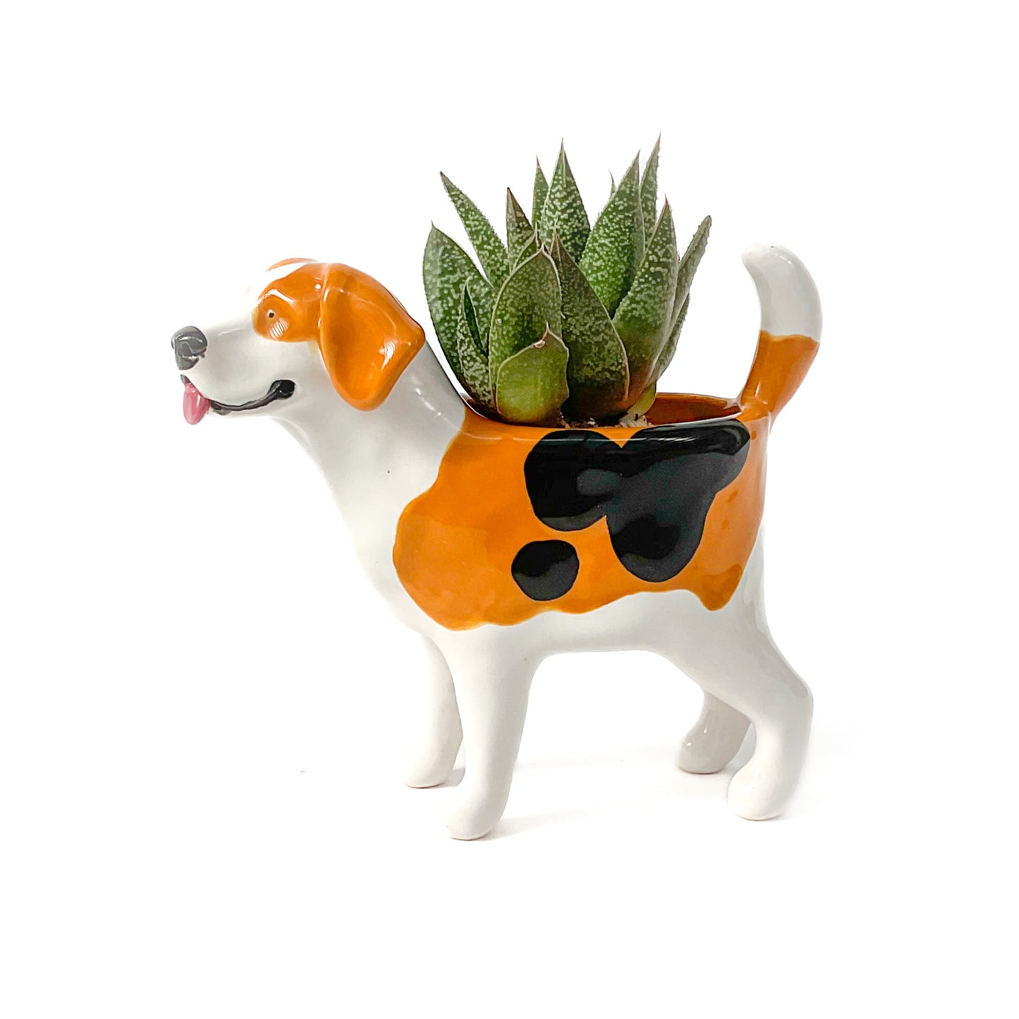 Beagle Dog Planter - Ceramic Dog Plant Pot