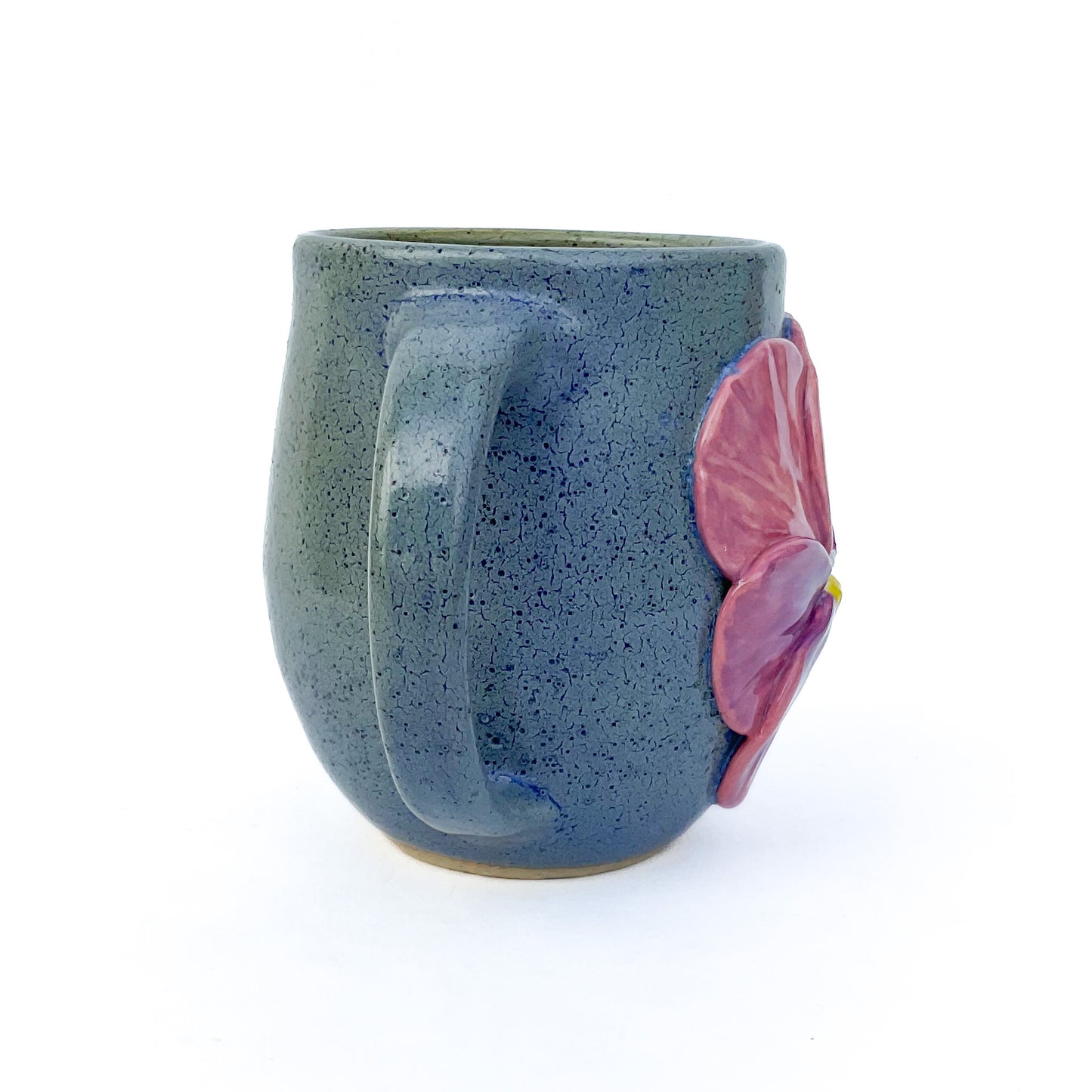 Pansy Hand Sculpted Stoneware Mug 16 oz