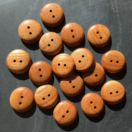 Polished Honey Locust Wood Buttons  1"