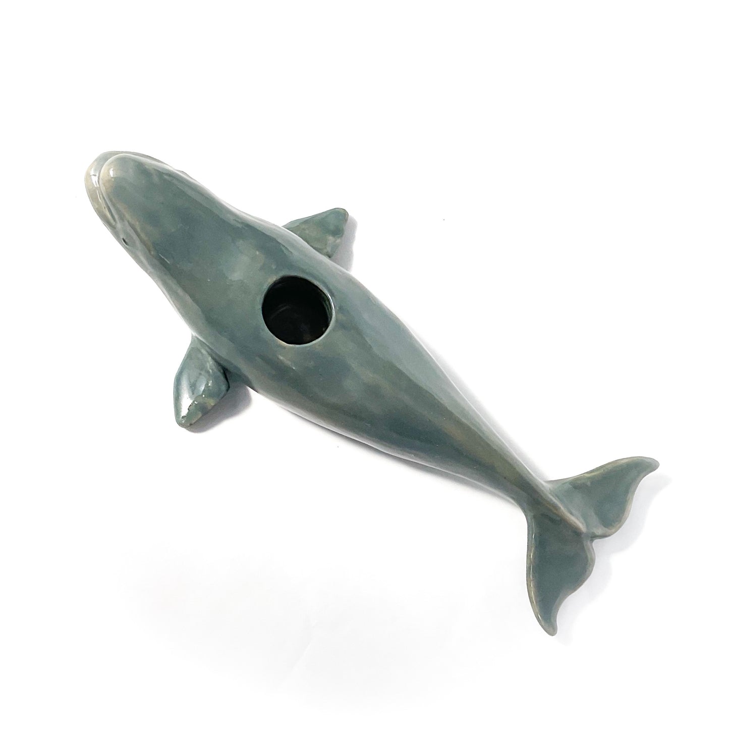 Beluga Whale Ceramic Candlestick Holder