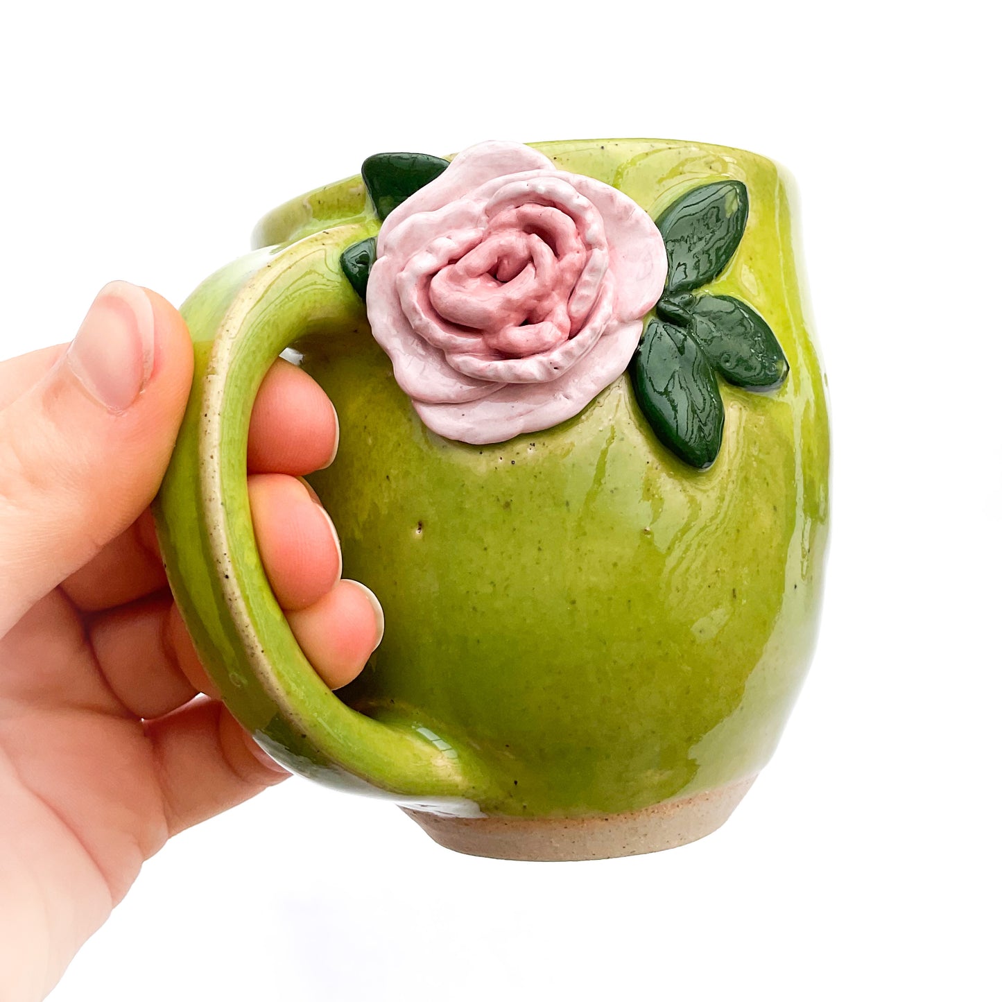 Peony Hand Sculpted Stoneware Mug 10 oz