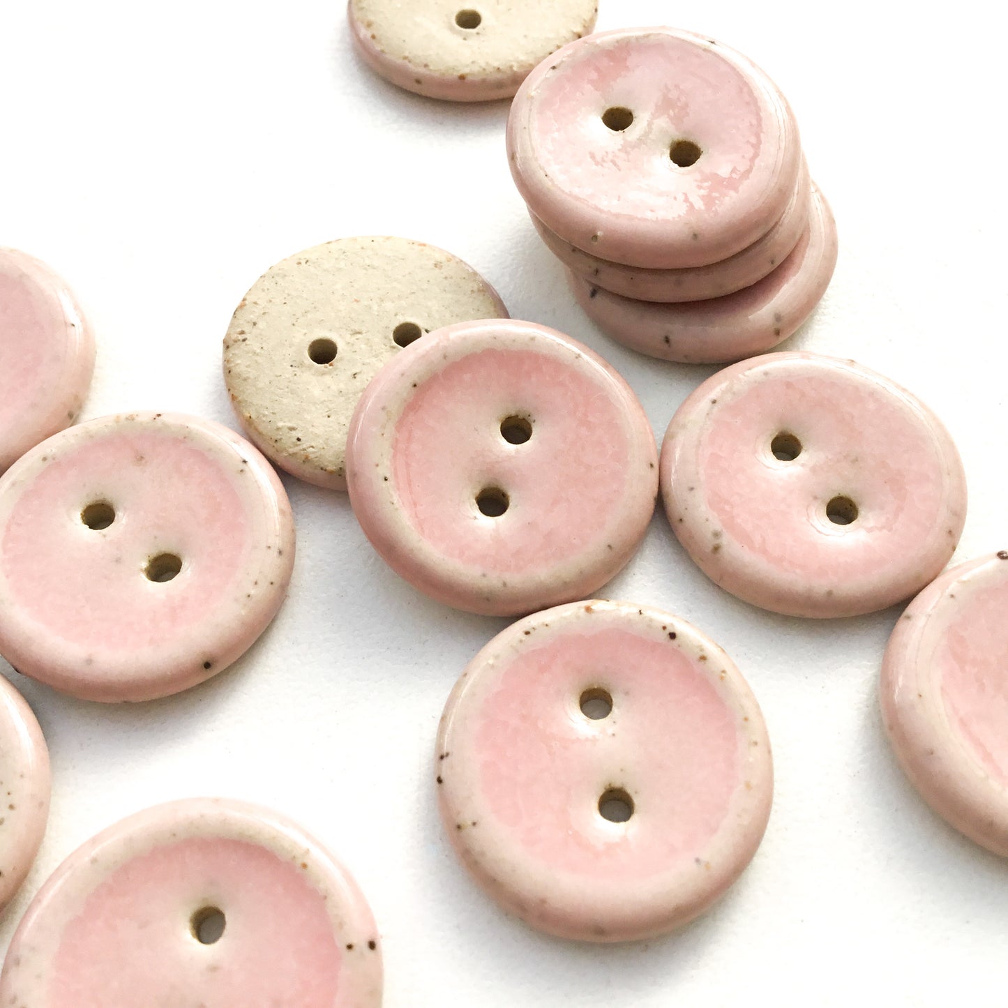 Light Pink Stoneware Buttons  13/16”