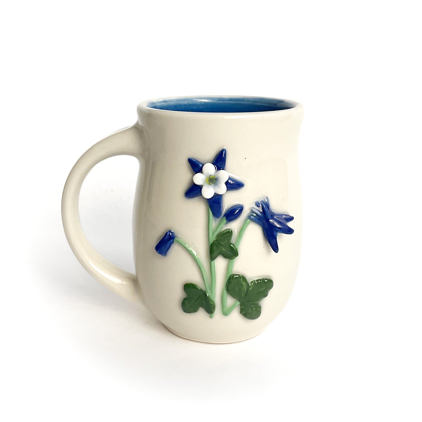 Columbine Hand Sculpted Porcelain Mug 10 oz