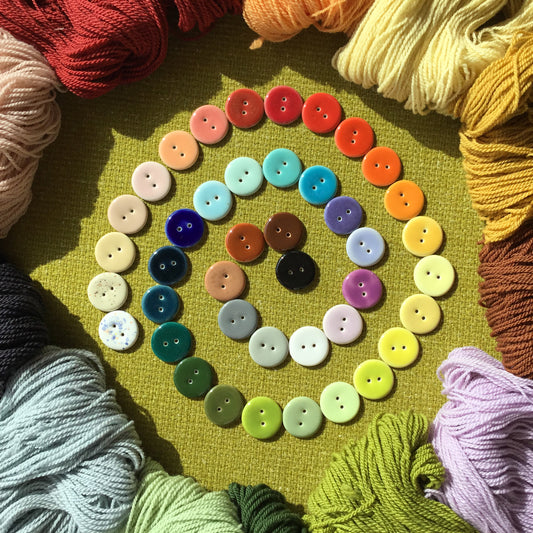 Assorted Colors GLOSSY Porcelain Buttons  1"