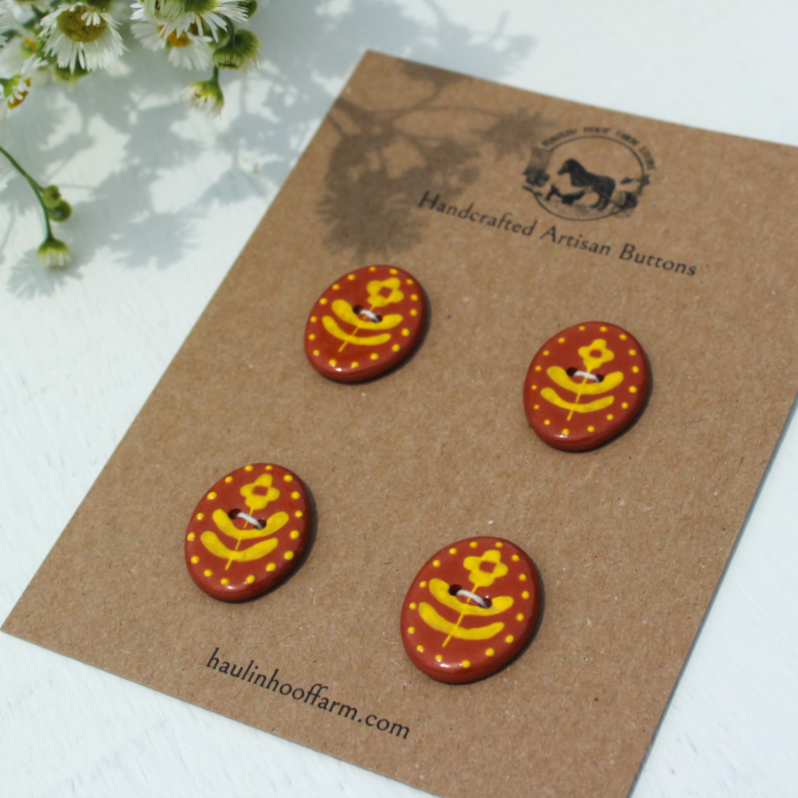 Wallflower Stencil Buttons