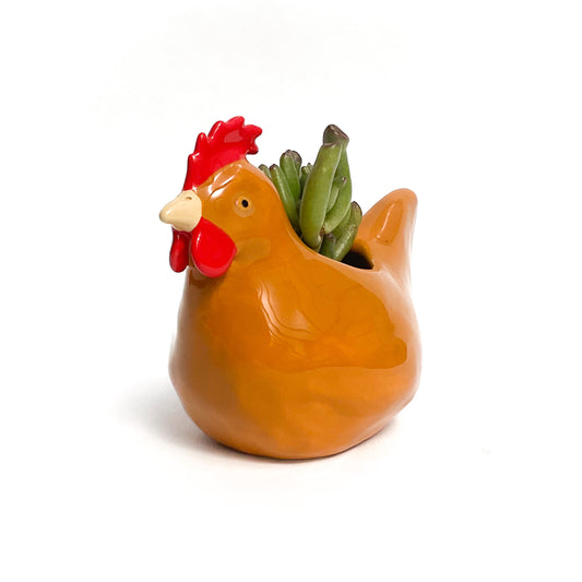 Hen Pot - Ceramic Hen Planter