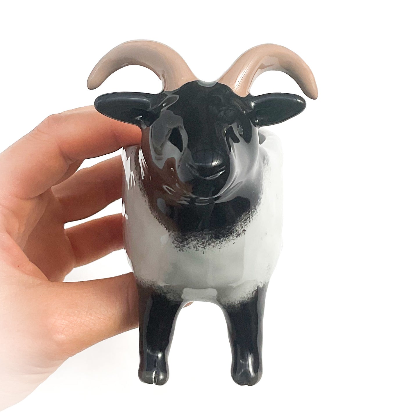 Gray Icelandic Sheep Pot - Ceramic Sheep Planter