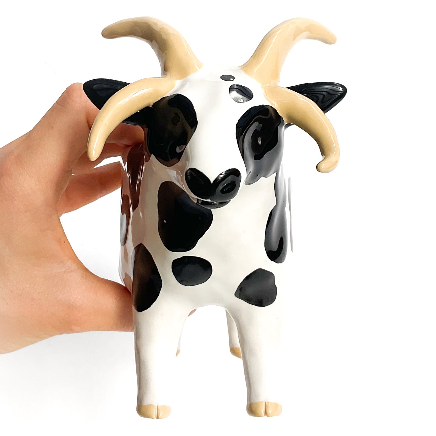 Four-Horned Jacob Sheep Pot - Ceramic Sheep Planter