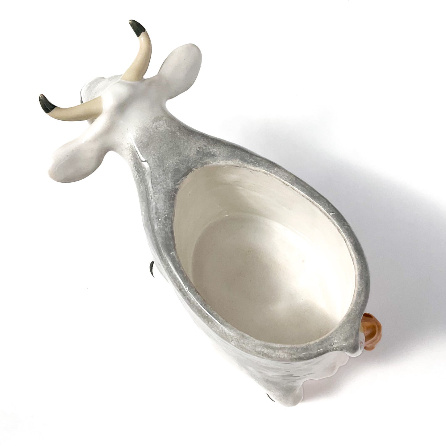 Gray & White Brown Swiss Cow Pot