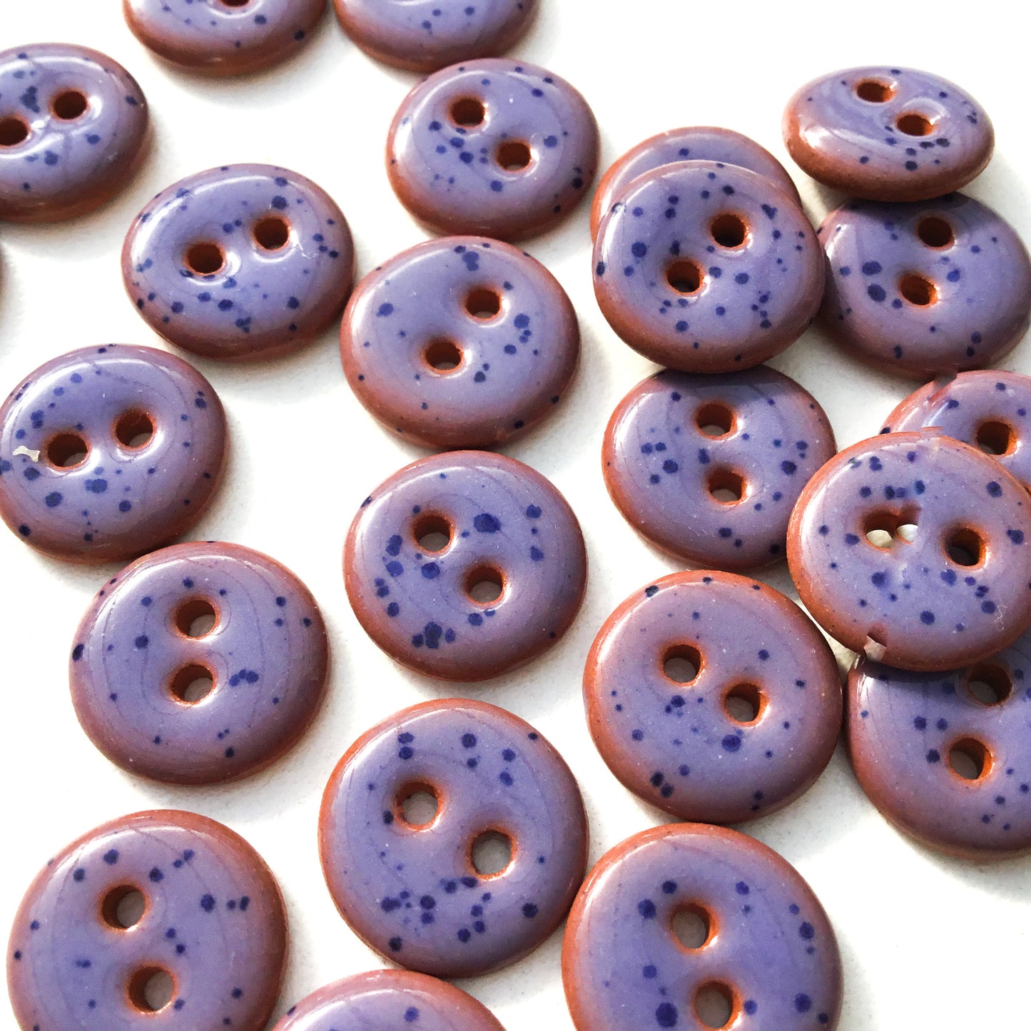 Speckled Purple Ceramic Buttons -1/2"