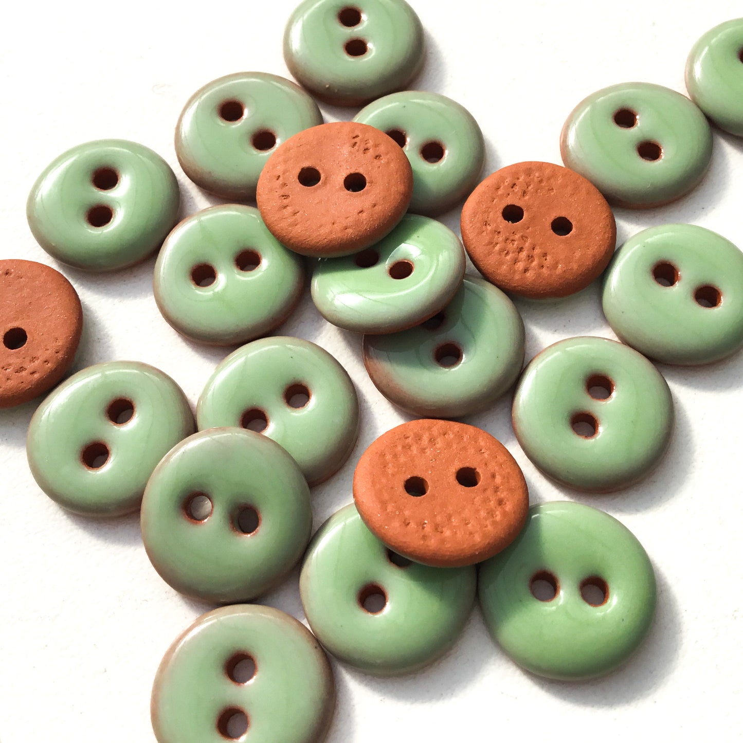 Seafoam Green Ceramic Buttons - 1/2"