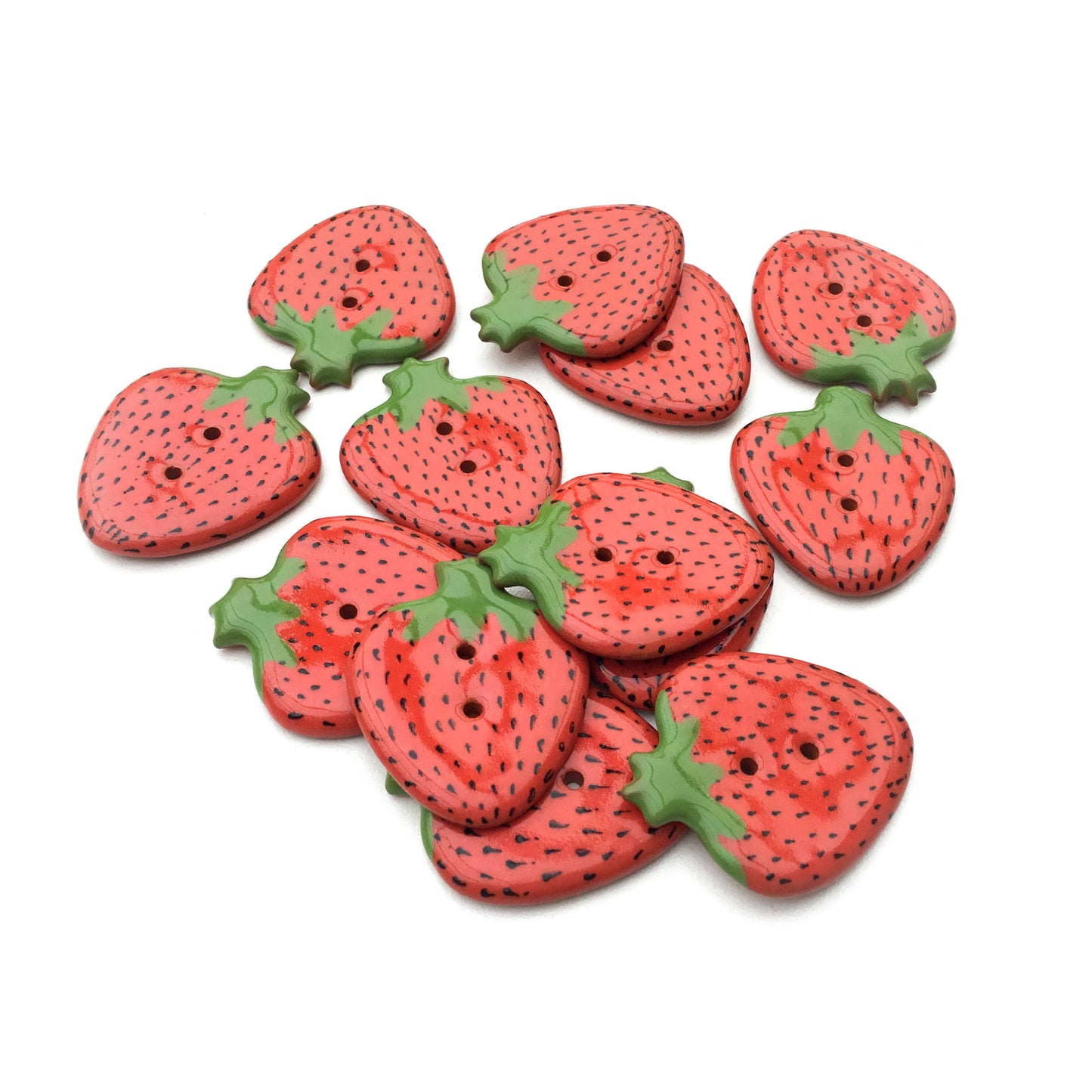 Strawberry Button - 1 1/8" x 1 3/8"