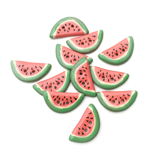 Watermelon Slice Button - 5/8" x 1 1/4"