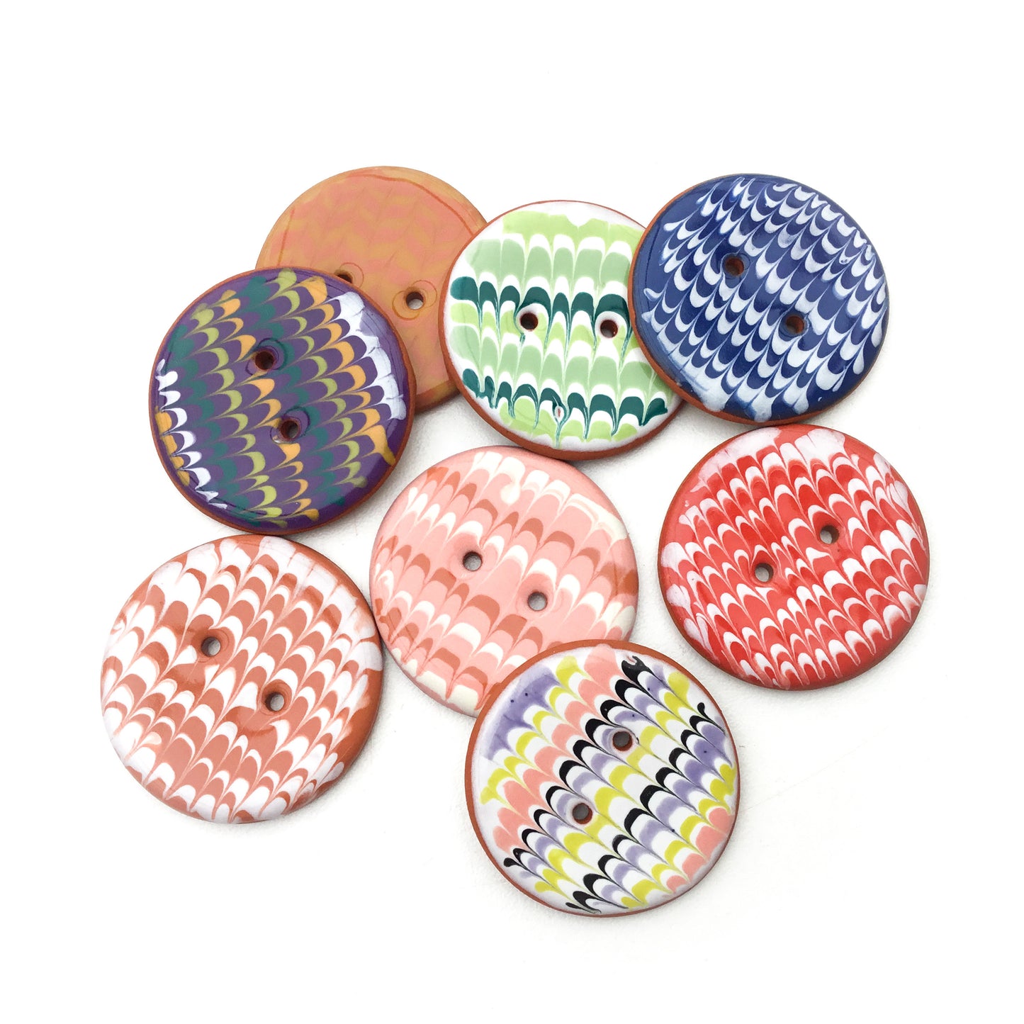 Slipware Pottery Buttons 1-3/8"