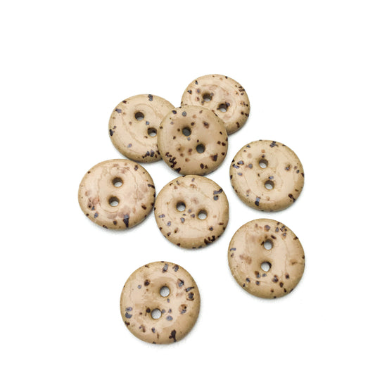 Beige Fleck Stoneware Buttons - 3/4"