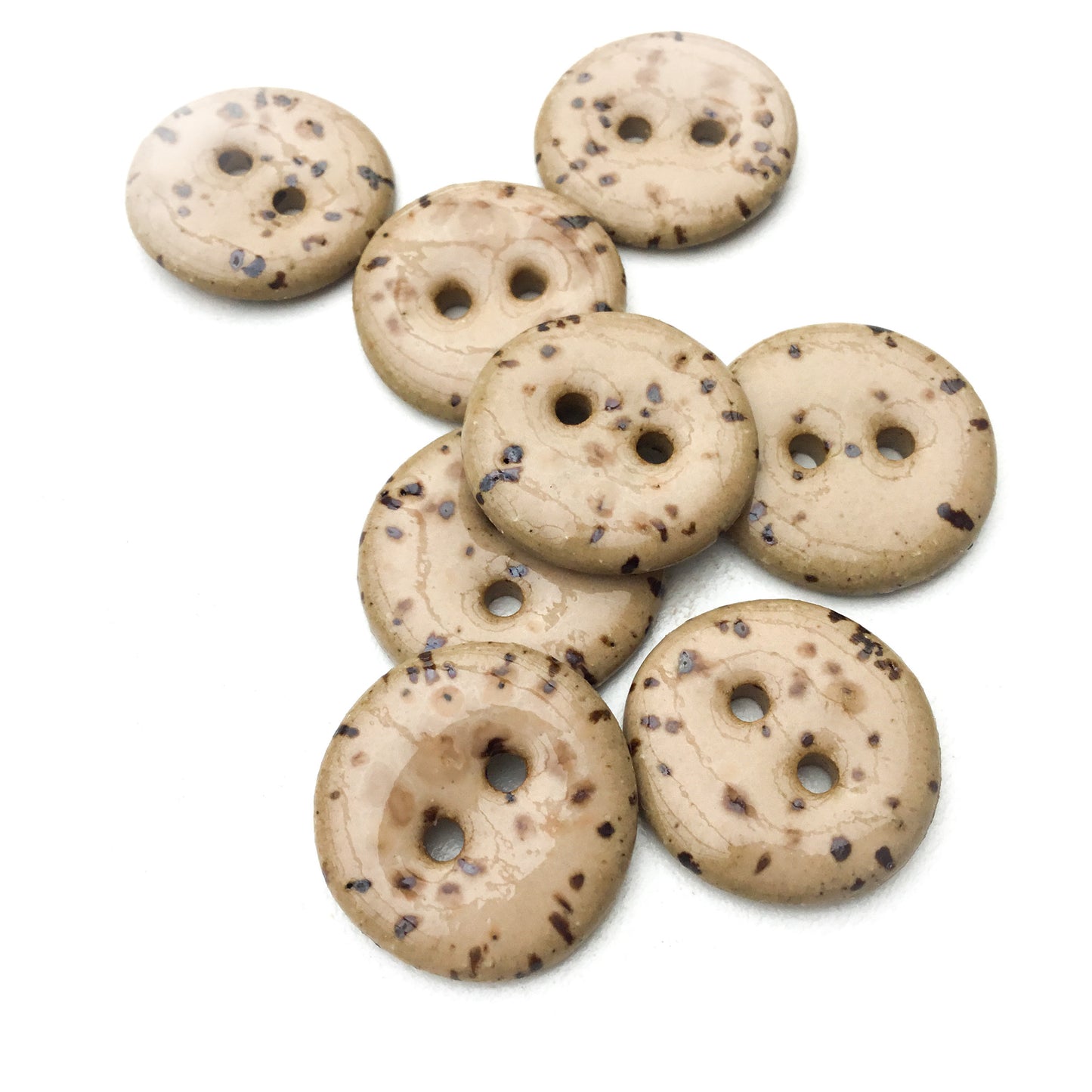 Beige Fleck Stoneware Buttons - 3/4"