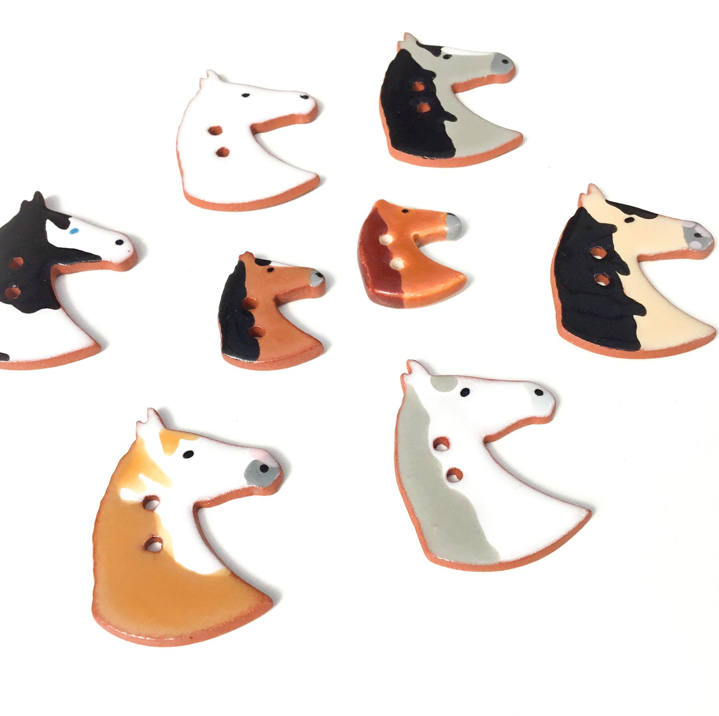 Ceramic Horse Head Buttons