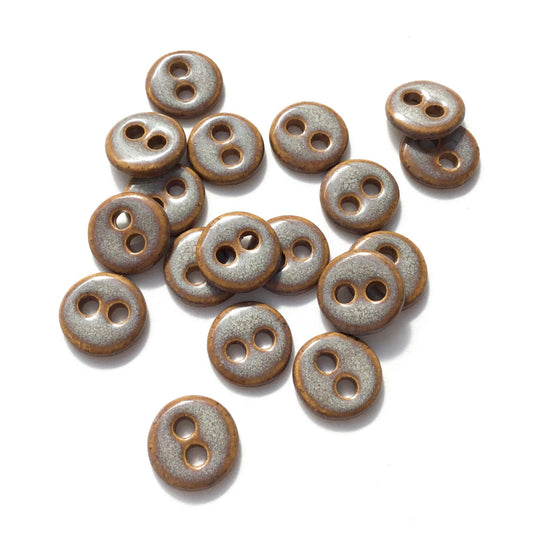 Iridescent Silver & Copper Stoneware Buttons - 3/4"