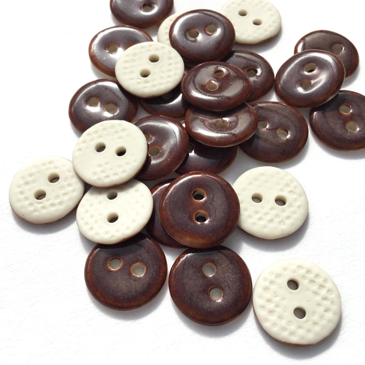 Iridescent Plum Porcelain Buttons  1/2"