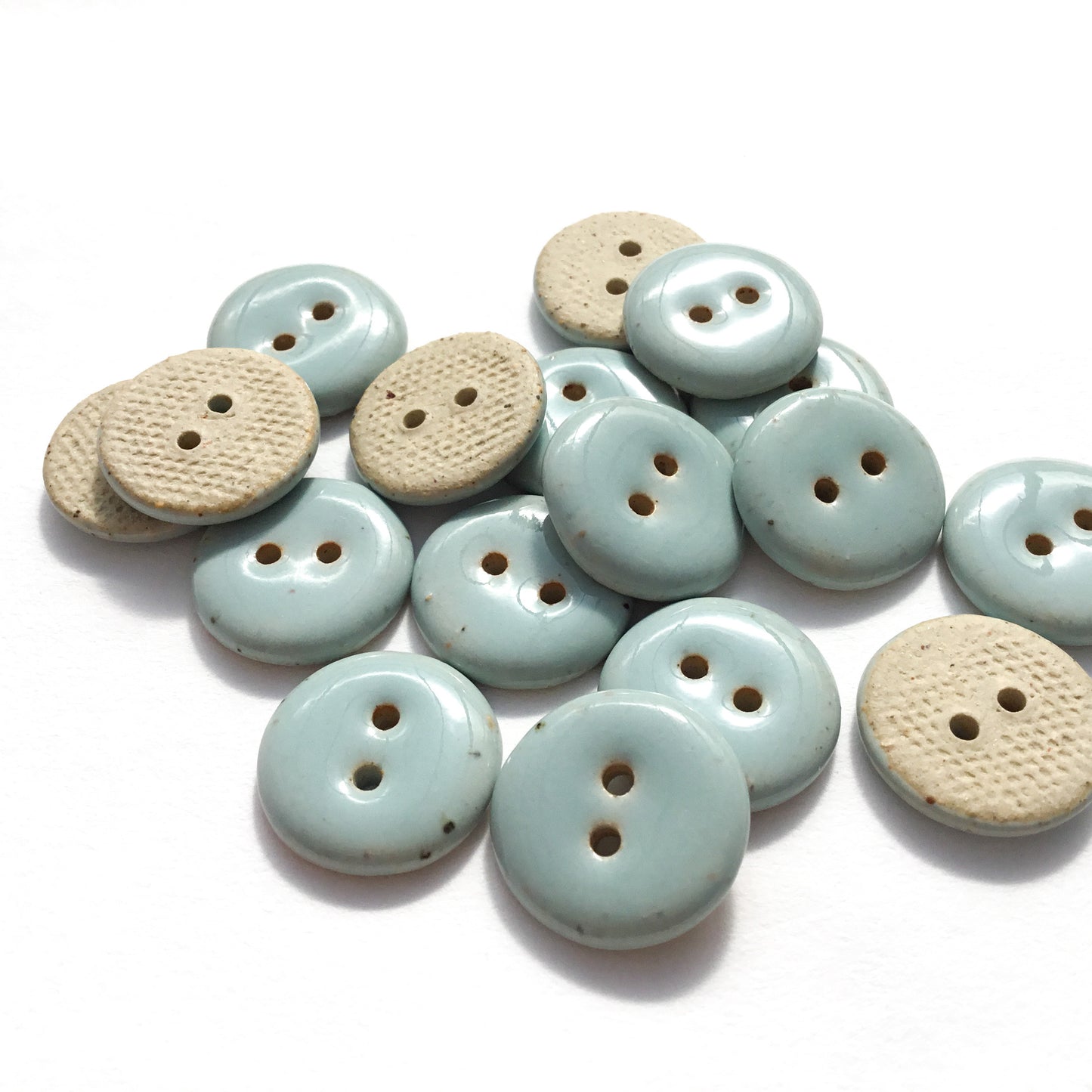 Gray-Blue Ceramic Stoneware Buttons  3/4"