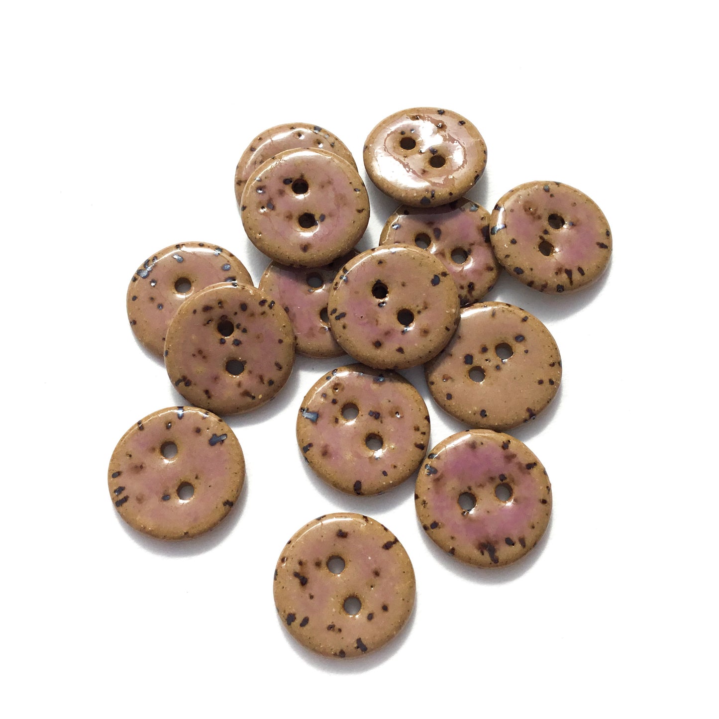 Light Purple Fleck Stoneware Buttons - 3/4"