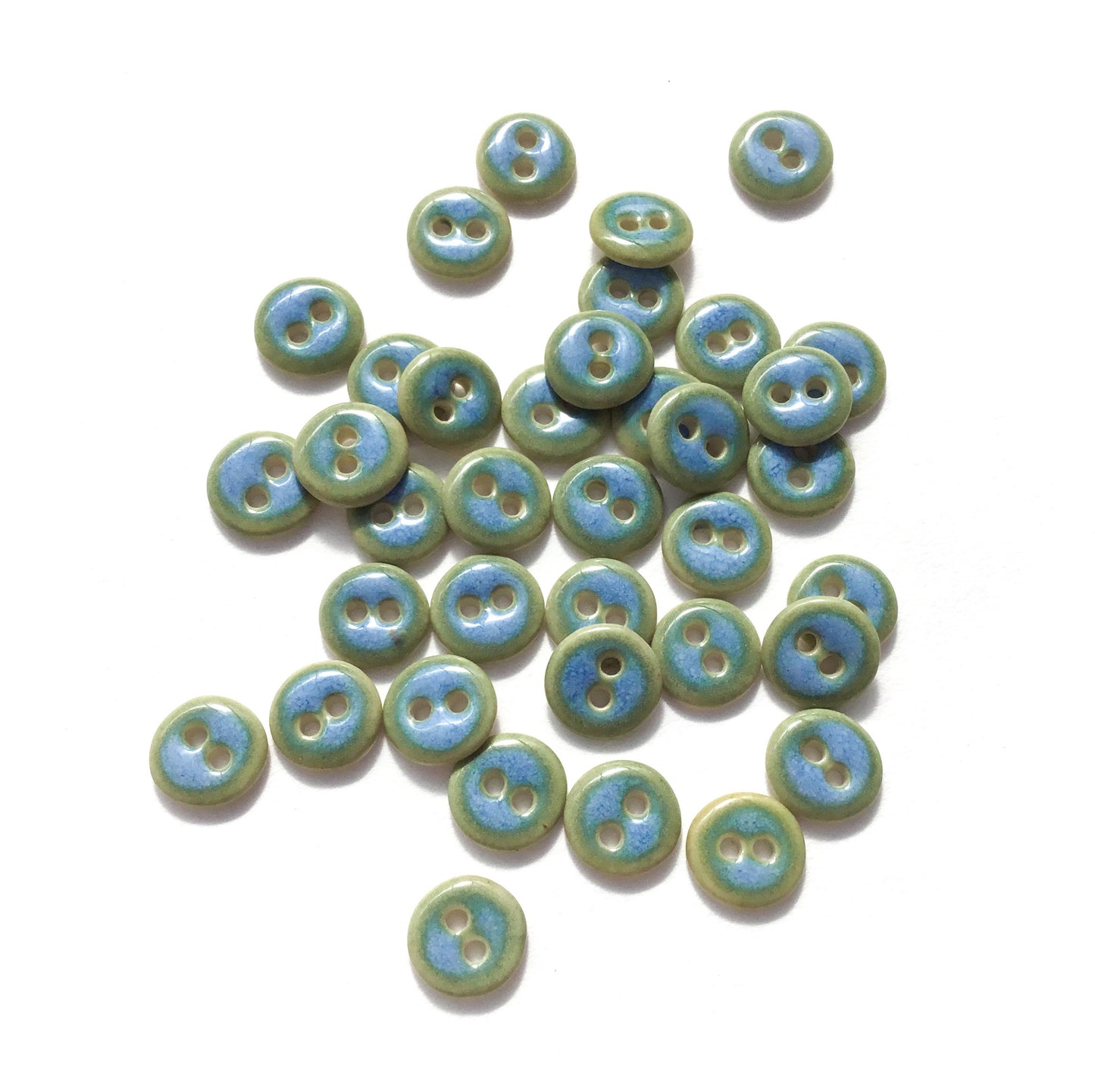 Arctic Blue Porcelain Buttons  7/16"