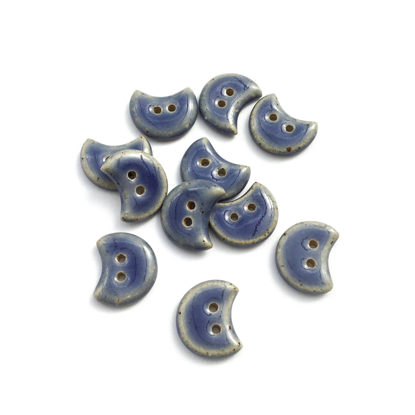 Blue Moon Crescent Stoneware Buttons 3/4"