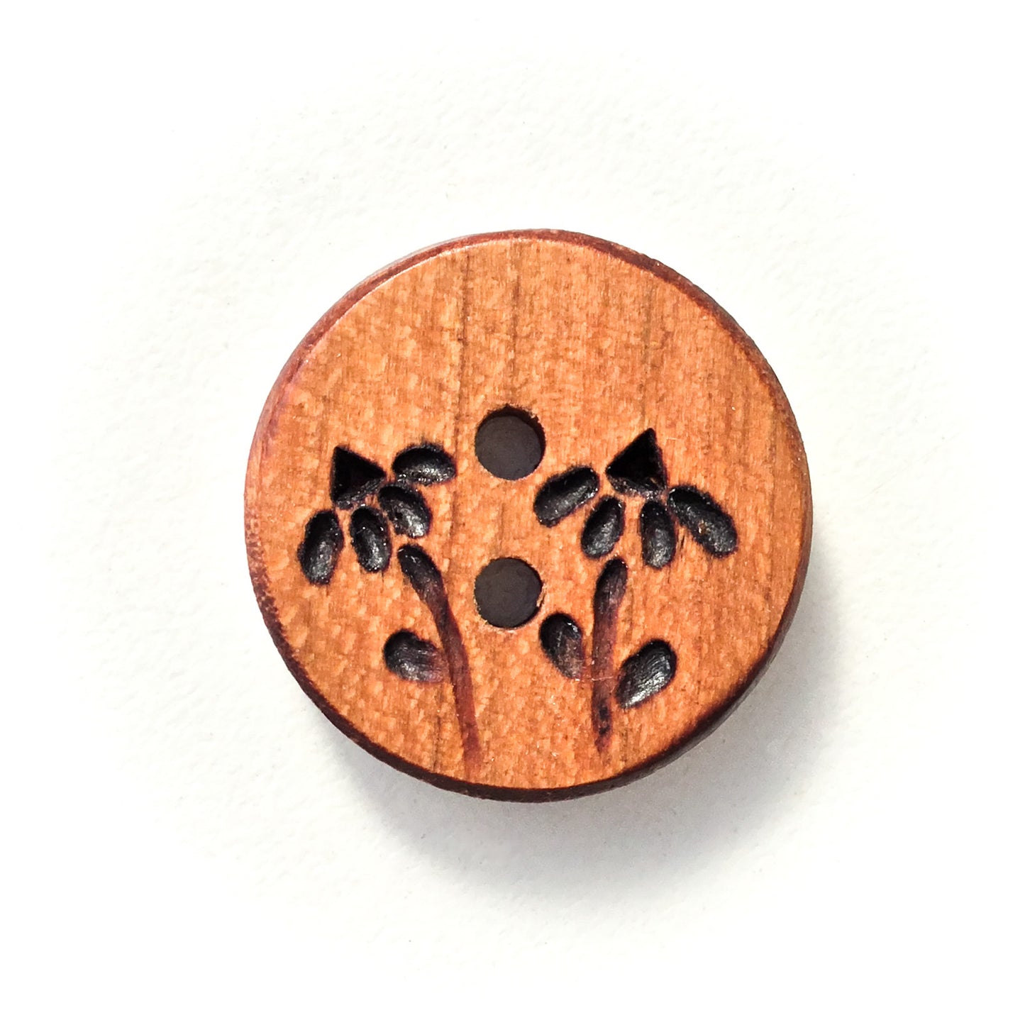 'Coneflower' Wood Burned Buttons  7/8”