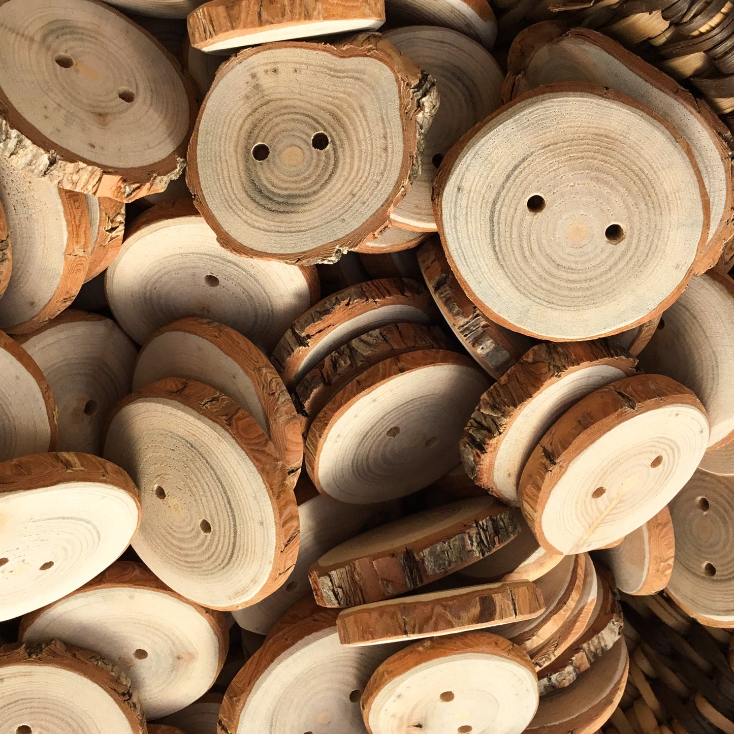 Live Edge Sassafras Raw Wood Buttons