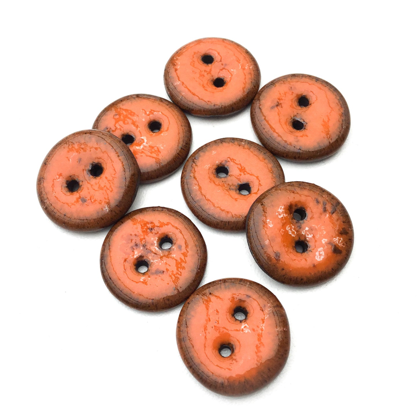 Deep Orange Black Clay Buttons 3/4"