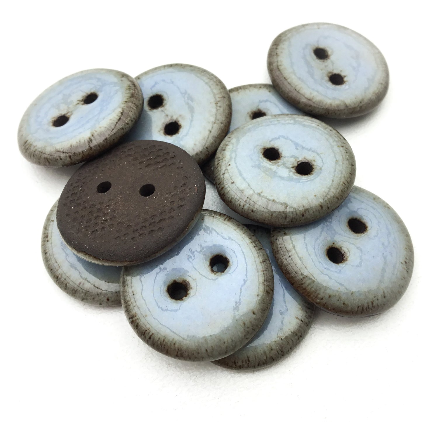 Periwinkle Black Clay Buttons  3/4"