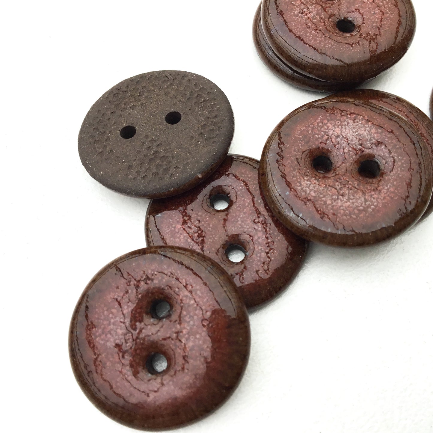 Dark Raspberry Black Clay Button  3/4"